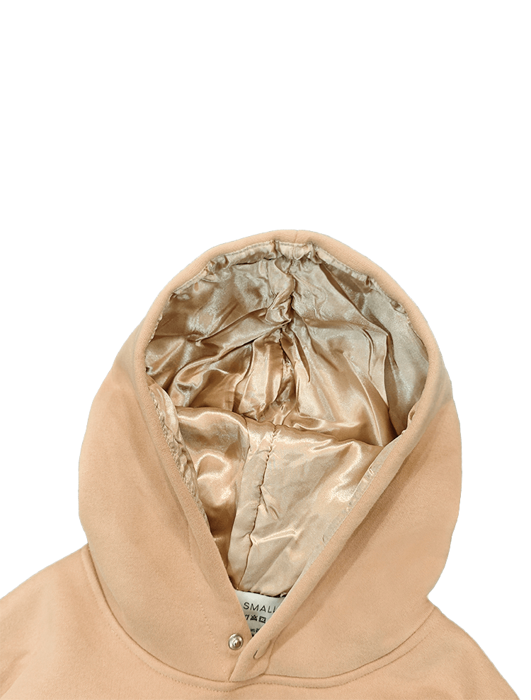 Aangepaste satijnen hoodie met zijden voering aan de binnenkant