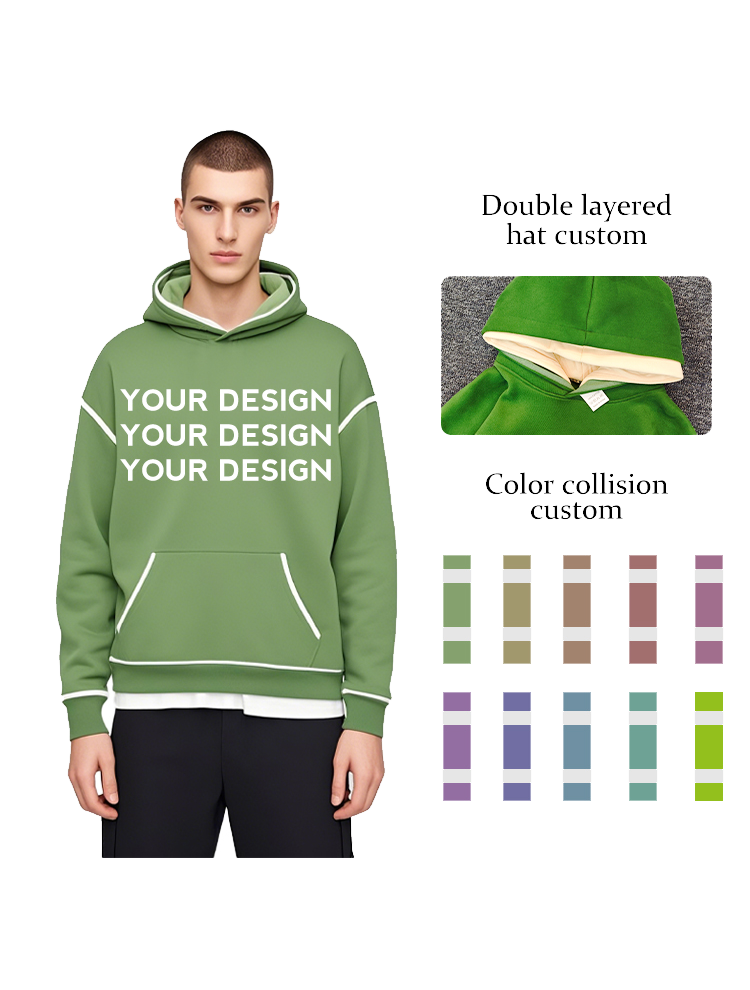 Aangepast logo en merk Oversized Double Cap Speciale stijl hoodie Unisex