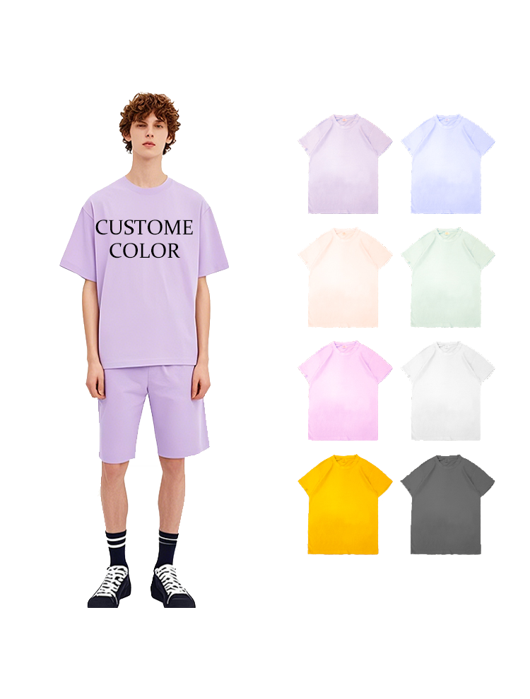Ronde hals Mutil Color T-shirt Zwaargewicht T-shirt met aangepast logo