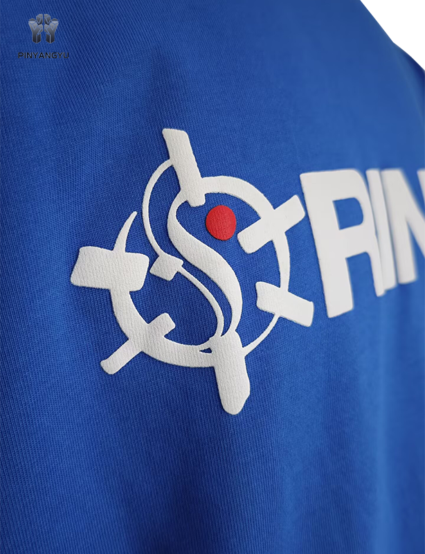 op maat gemaakt puff-print heren fitness T-shirt