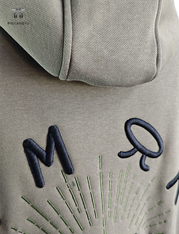 3D-borduurwerk en platborduurwerk hoodie