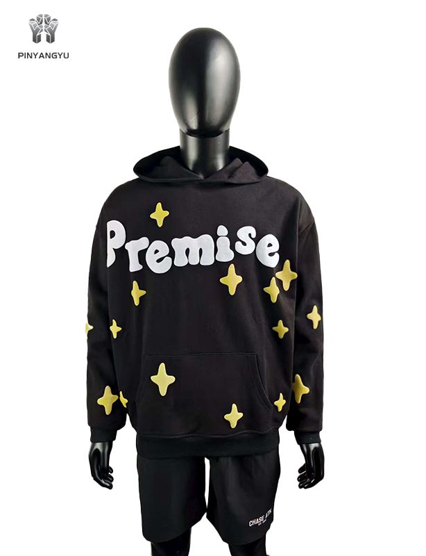Hoodie met allround pofprint