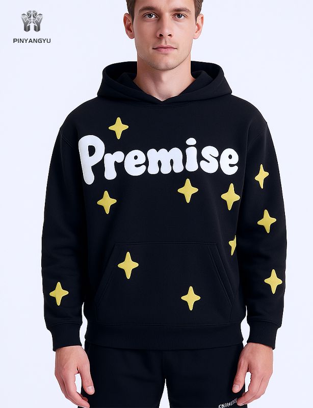 Hoodie met allround pofprint