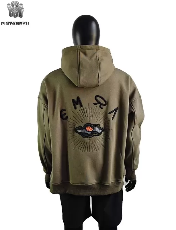 Hoodie met plat draadborduurwerk Hoodie met plat draadborduurwerk