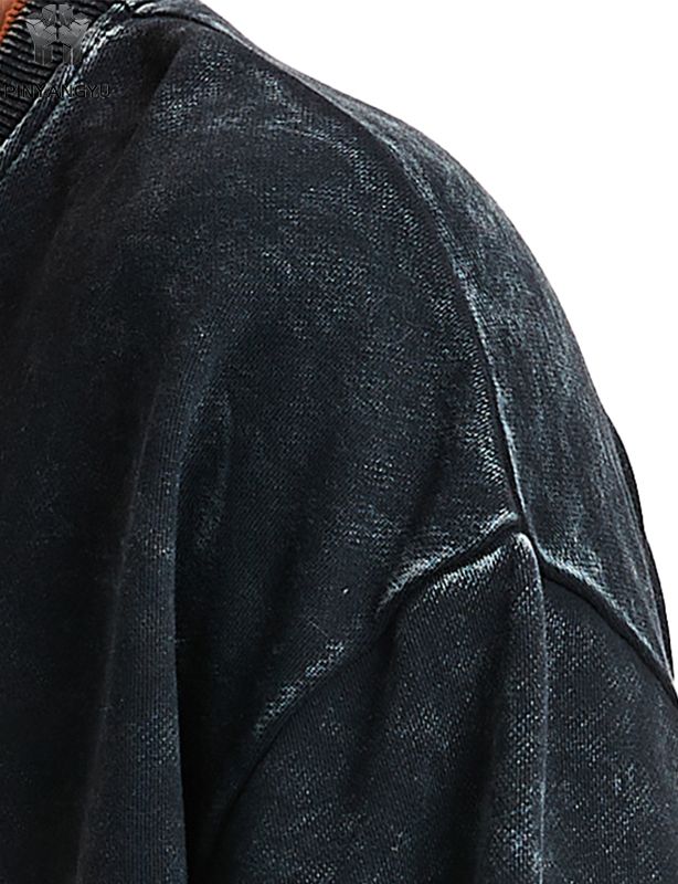 T-shirt met distressed wash en patchwork-ontwerp