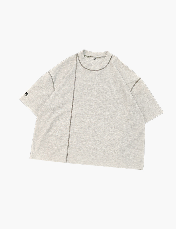 OEM aangepaste streetwear-t-shirts met wafelpatroon en lange mouwen Fabrikant Crop Box Fit Oversize Thermal voor heren