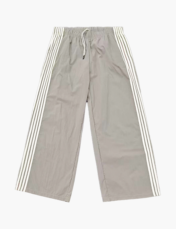 Aangepaste mode Jeugd Nylon Super Baggy Flare Reli&euml;f Heren Zwaargewicht Joggingbroek Oversized Print Brede Joggers Trekkoordbroek