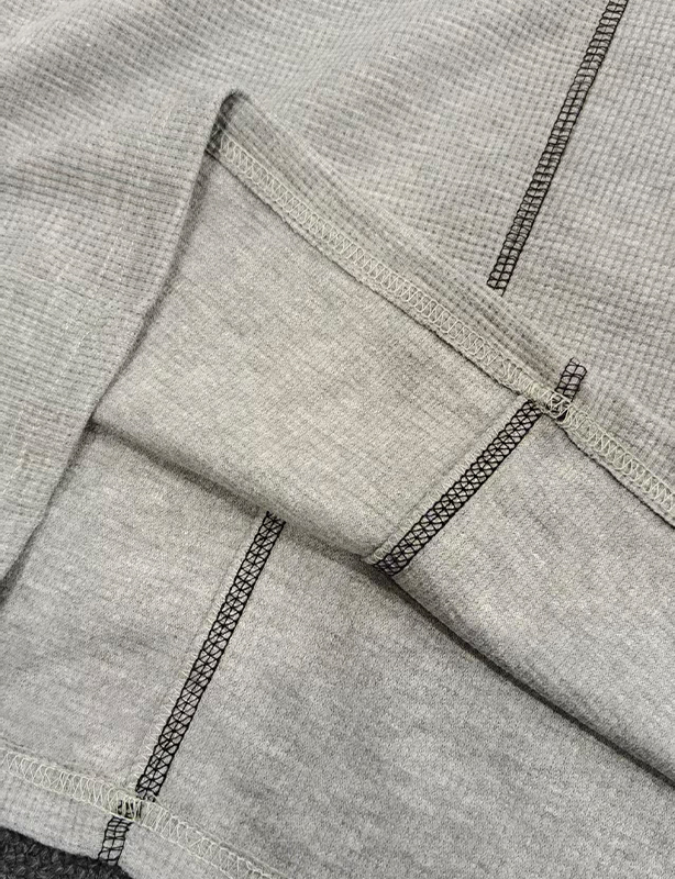 OEM oversized herenwafelgebreid T-shirt - Zacht ademend T-shirt voor ontspannen dagelijks gebruik