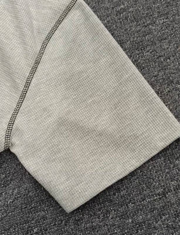 OEM oversized herenwafelgebreid T-shirt - Zacht ademend T-shirt voor ontspannen dagelijks gebruik